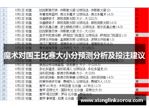 魔术对国王比赛大小分预测分析及投注建议
